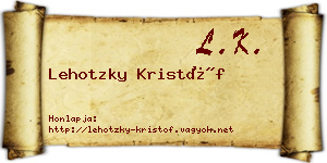 Lehotzky Kristóf névjegykártya