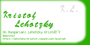 kristof lehotzky business card